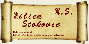 Milica Stoković vizit kartica